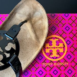 Tory And Burch Miller Cloud Patent Sandals Size 9, Black